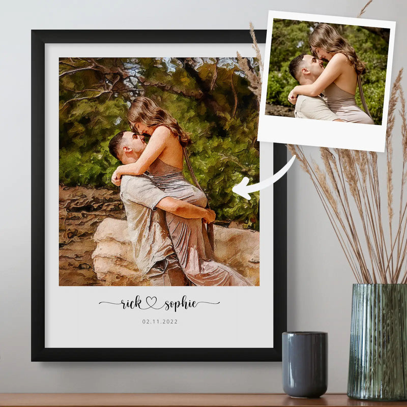 Custom Engagement Anniversary Couple Portrait