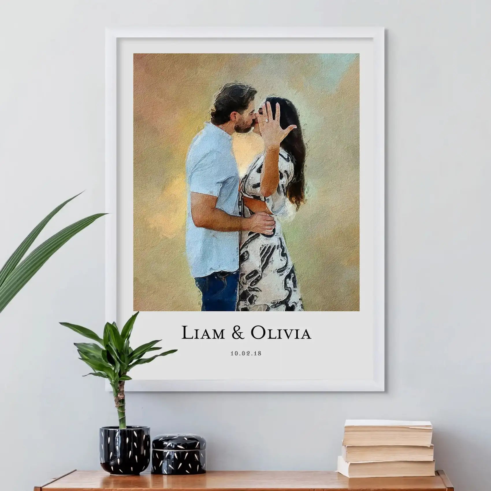 Custom Engagement Anniversary Couple Portrait