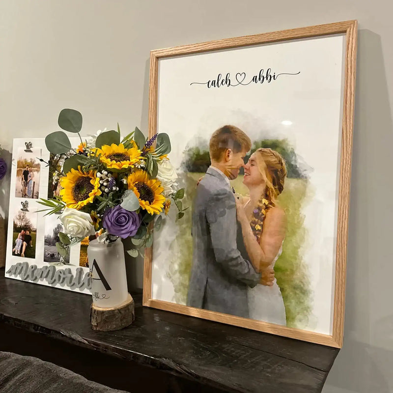 Custom Engagement Anniversary Couple Portrait