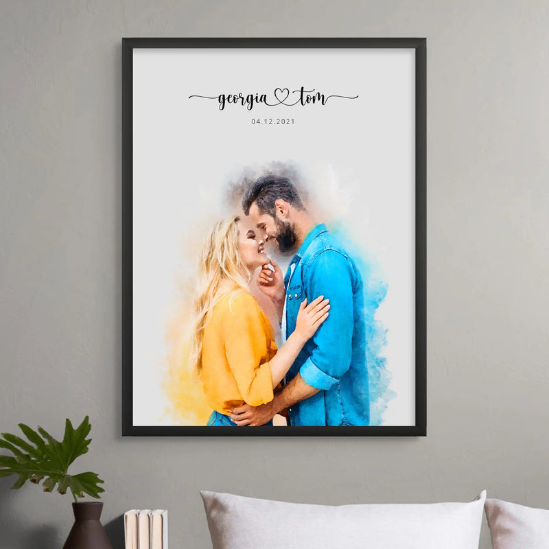 Custom Engagement Anniversary Couple Portrait