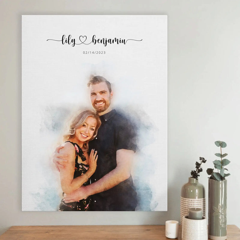 Custom Engagement Anniversary Couple Portrait