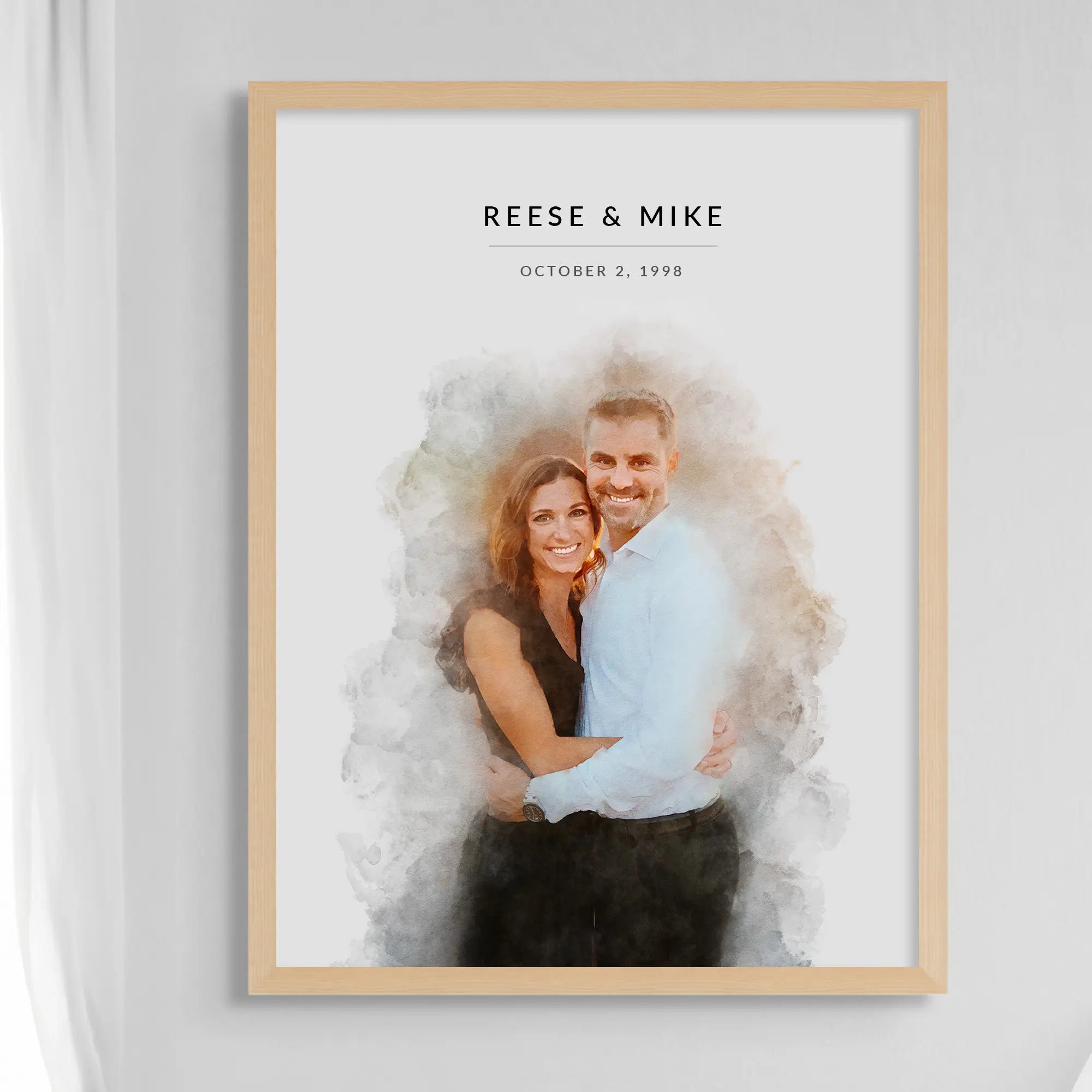 Custom Engagement Anniversary Couple Portrait