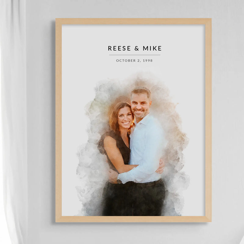Custom Engagement Anniversary Couple Portrait