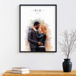 Load image into Gallery viewer, Custom Engagement Anniversary Couple Portrait
