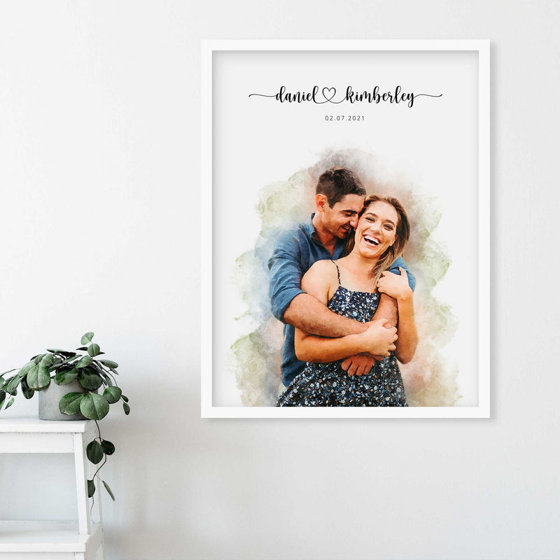 Couple Painting On Canvas, Custom Couple Portrait From Picture, Personalized  Wedding Anniversary Gift, Photo Gift For Couple - Best Personalized Gifts  For Everyone